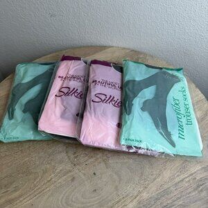 Silkies‎ Regular Nylon & Spandex Trouser Socks 4 Pack Dark Brown & Gray
